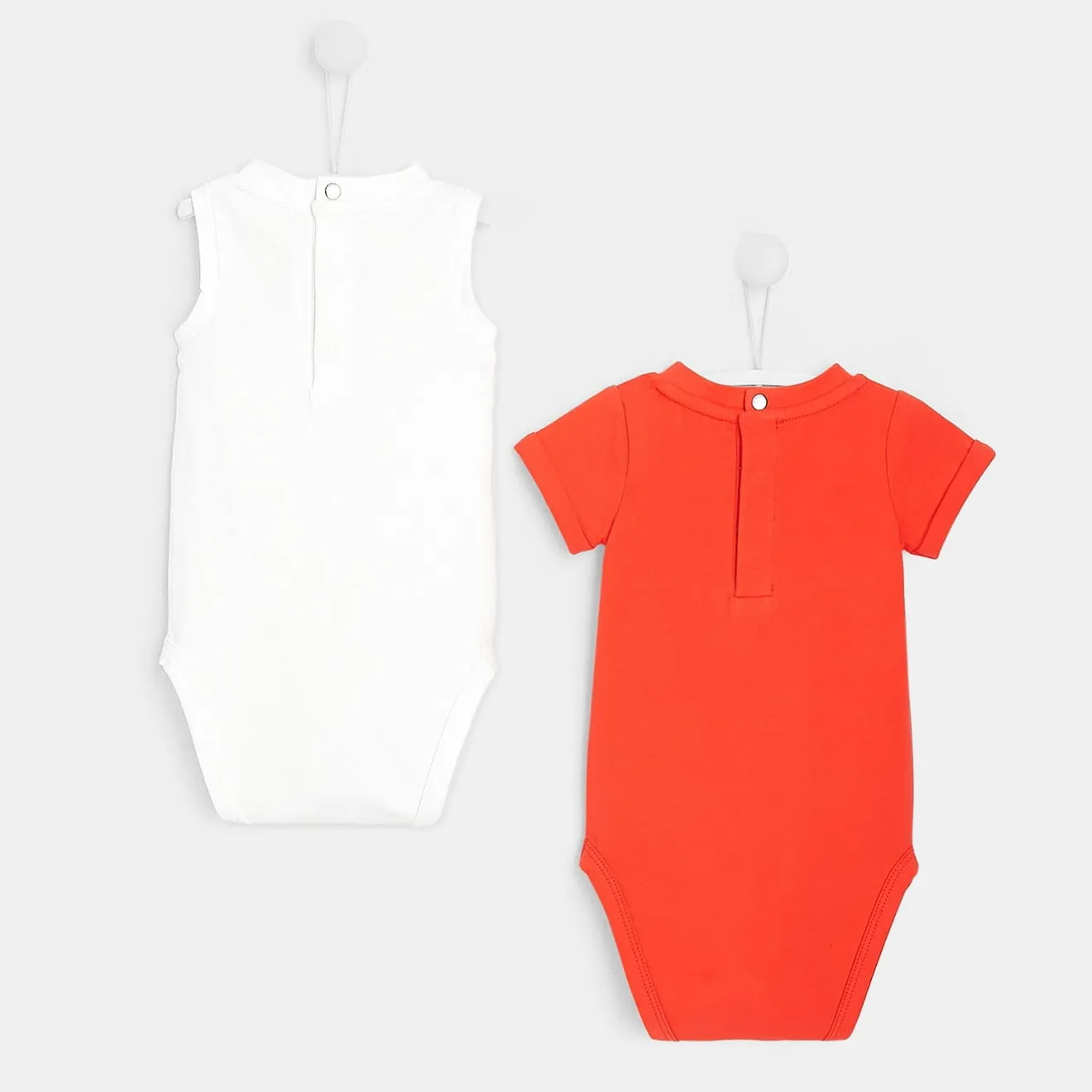 Body|Body-Jacadi Lot de 2 bodys bébé BLANC/ORANGE