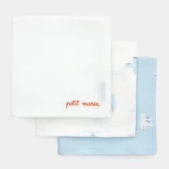 Bavoirs Et Langes-Jacadi Lot de 3 langes - BLANC/BLEU