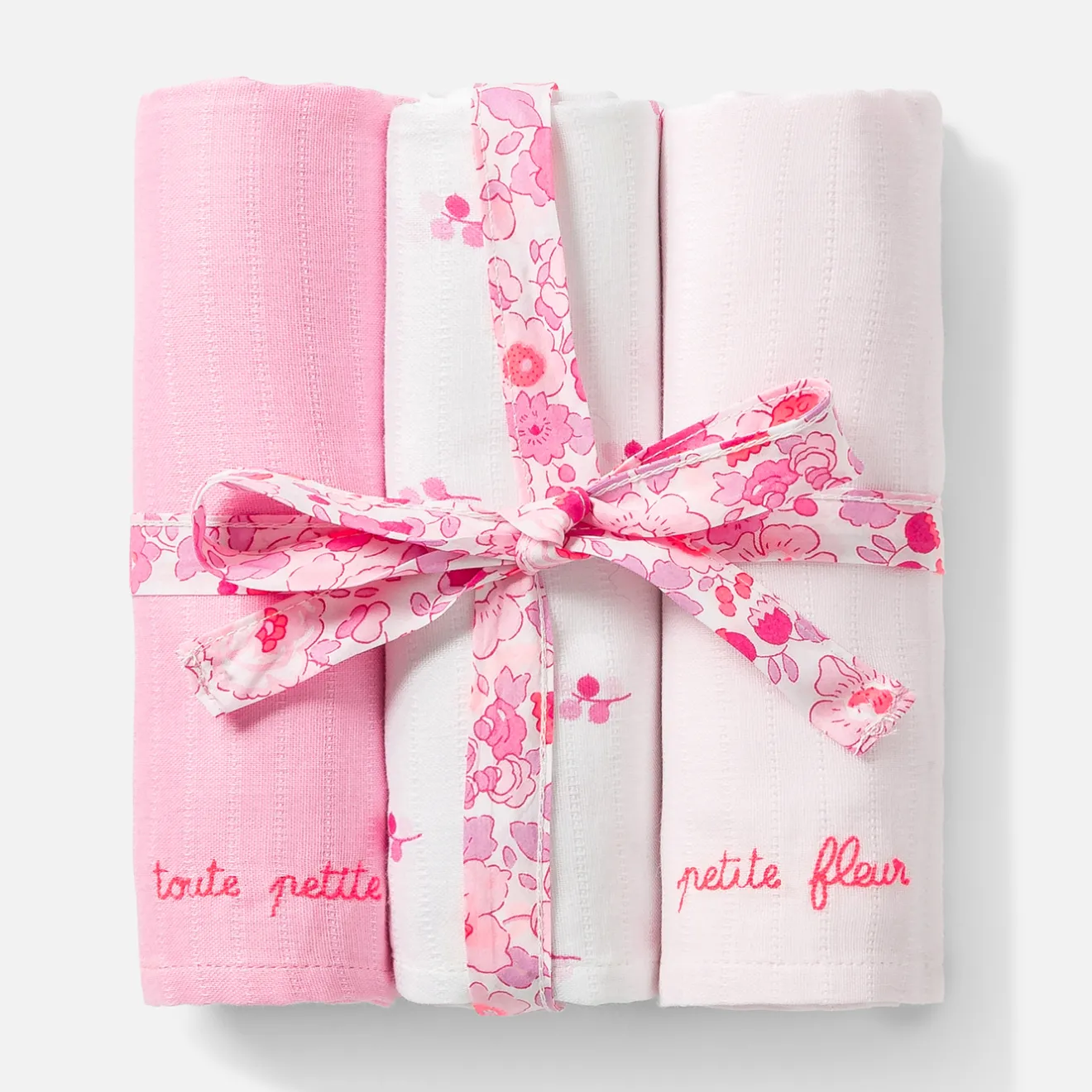 Bavoirs Et Langes-Jacadi Lot de 3 langes - lore ROSE/MULTICO