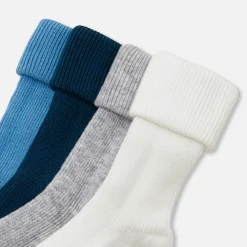 Accessoires-Jacadi Lot de 4 paires de chaussettes bébé garçon - lore BLEU/MULTICO