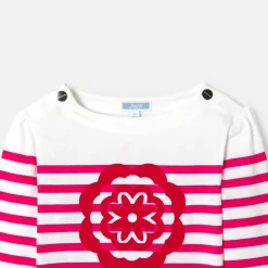 T-Shirt, Polo Et Sous-Pull-Jacadi Marinière enfant fille - BLANC/ROSE