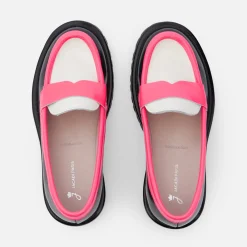 Derbies Et Mocassins|Chaussures-Jacadi Mocassins enfant fille en cuir glacé - lore BLEU/MULTICO