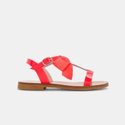 Sandales Et Nu-Pieds|Chaussures-Jacadi Nu-pieds enfant fille en cuir verni - ROSE FLUO