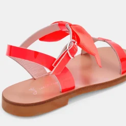 Sandales Et Nu-Pieds|Chaussures-Jacadi Nu-pieds enfant fille en cuir verni - ROSE FLUO