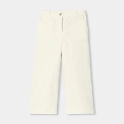 Pantalon Et Jogging-Jacadi Pantalon large enfant fille en velours côtelé - blanc doux BLANC DOUX JACADI