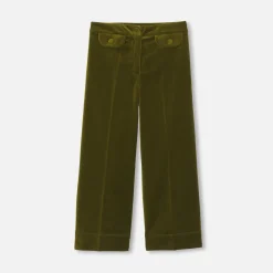 Pantalon Et Jogging-Jacadi Pantalon large enfant fille en velours - VERT OLIVE