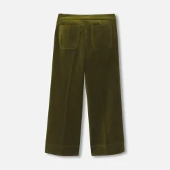 Pantalon Et Jogging-Jacadi Pantalon large enfant fille en velours - VERT OLIVE
