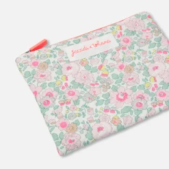 Accessoires-Jacadi Petite pochette en tissu Liberty - x Tohana - BLANC/CORAIL