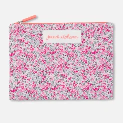 Accessoires-Jacadi Petite pochette en tissu Liberty - x Tohana - ROSE/GRIS
