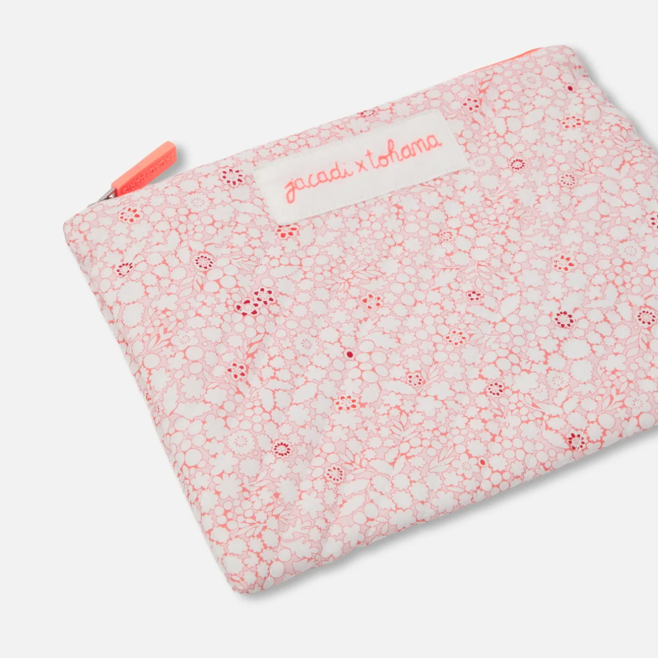 Accessoires-Jacadi Petite pochette en tissu Liberty - x Tohana - ROSE/BLANC
