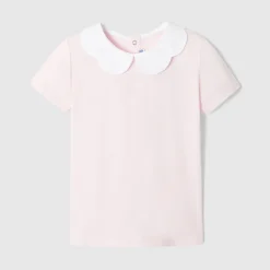 T-Shirt, Polo Et Sous-Pull-Jacadi Polo enfant fille à col festonné - rose poudre ROSE POUDRE JACADI