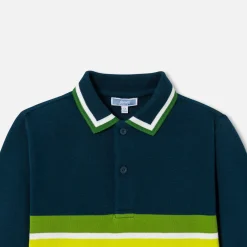 T-Shirt, Polo Et Sous-Pull-Jacadi Polo manches longues enfant garçon - ENCRE