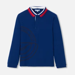 T-Shirt, Polo Et Sous-Pull-Jacadi Polo manches longues enfant garçon - BLEU FONCE