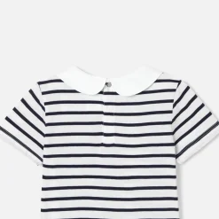 T-Shirt, Polo Et Sous-Pull-Jacadi Polo rayé enfant fille - BLANC/MARINE