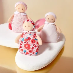 Doudou, Peluche|Eveil, Doudou Et Peluche-Jacadi Poupée hochet en tissu Liberty - lore ROSE/MULTICO