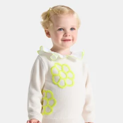 Pull, Sweat Et Cardigan-Jacadi Pull bébé fille à fleurs rebrodées - blanc doux BLANC DOUX JACADI