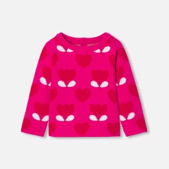 Pull, Sweat Et Cardigan-Jacadi Pull bébé fille en maille jacquard - lore ROSE/MULTICO