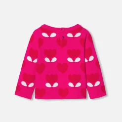 Pull, Sweat Et Cardigan-Jacadi Pull bébé fille en maille jacquard - lore ROSE/MULTICO