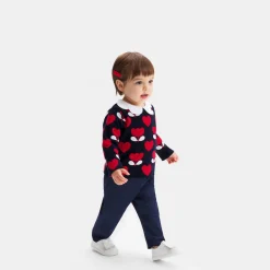 Pull, Sweat Et Cardigan-Jacadi Pull bébé fille en maille jacquard - lore MARINE/MULTICO