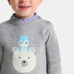 Pull, Sweat Et Cardigan-Jacadi Pull bébé garçon en cachemire - gris chine clair GRIS CHINE CLAIR JACADI