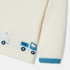 Pull, Sweat Et Cardigan-Jacadi Pull bébé garçon en jersey - lore BLANC DOUX/MULTICO