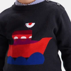 Pull, Sweat Et Cardigan-Jacadi Pull bébé garçon en tricot - marine MARINE JACADI