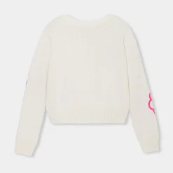 Pull, Sweat Et Cardigan-Jacadi Pull court enfant fille BLANC/ROSE