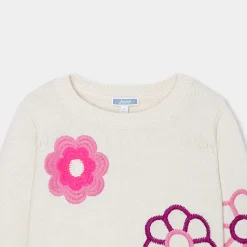 Pull, Sweat Et Cardigan-Jacadi Pull court enfant fille BLANC/ROSE