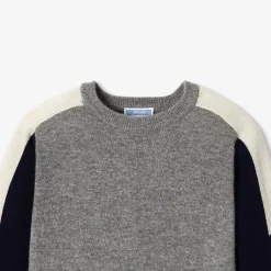 Pull, Sweat Et Cardigan-Jacadi Pull en cachemire enfant garçon - GRIS/MARINE