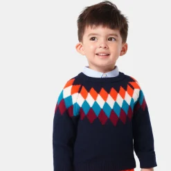 Pull, Sweat Et Cardigan-Jacadi Pull en jacquard bébé garçon - lore MARINE/MULTICO