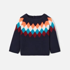 Pull, Sweat Et Cardigan-Jacadi Pull en jacquard bébé garçon - lore MARINE/MULTICO