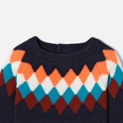 Pull, Sweat Et Cardigan-Jacadi Pull en jacquard bébé garçon - lore MARINE/MULTICO