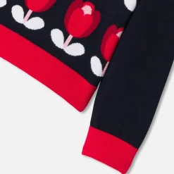 Pull, Sweat Et Cardigan-Jacadi Pull enfant fille motif tulipe - marine MARINE JACADI