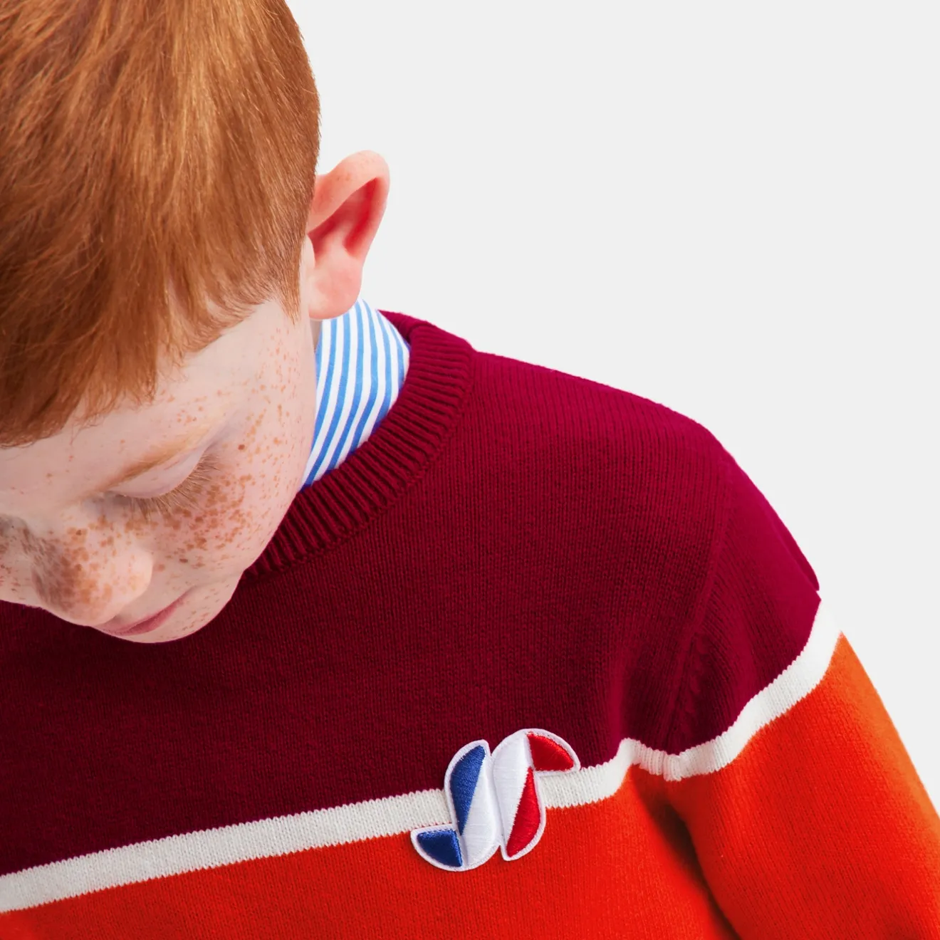 Pull, Sweat Et Cardigan-Jacadi Pull enfant garçon color block - MARINE/ROUGE