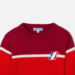Pull, Sweat Et Cardigan-Jacadi Pull enfant garçon color block - MARINE/ROUGE
