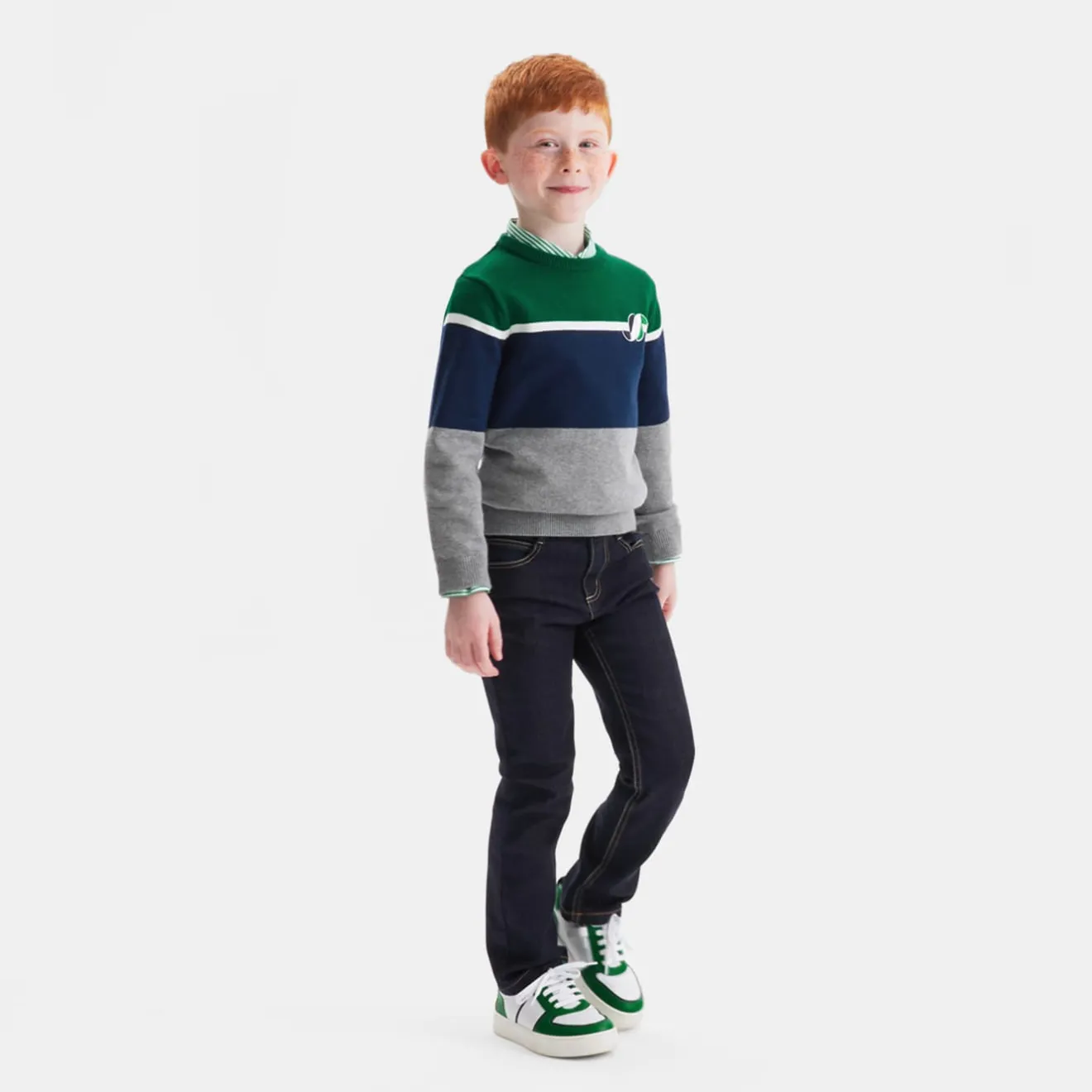 Pull, Sweat Et Cardigan-Jacadi Pull enfant garçon color block - lore GRIS/MULTICO