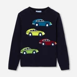 Pull, Sweat Et Cardigan-Jacadi Pull enfant garçon intarsia voiture - marine MARINE JACADI