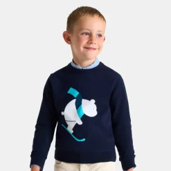 Pull, Sweat Et Cardigan-Jacadi Pull enfant garçon motif ours - marine MARINE JACADI