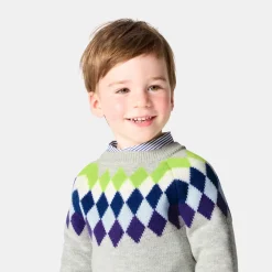 Pull, Sweat Et Cardigan-Jacadi Pull jacquard bébé garçon - lore GRIS/MULTICO