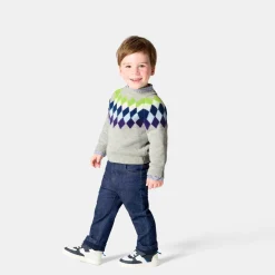 Pull, Sweat Et Cardigan-Jacadi Pull jacquard bébé garçon - lore GRIS/MULTICO