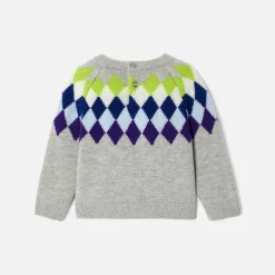 Pull, Sweat Et Cardigan-Jacadi Pull jacquard bébé garçon - lore GRIS/MULTICO