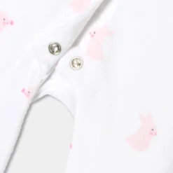 Pyjama|Pyjama-Jacadi Pyjama bébé fille en velours motif lapin - BLANC/ROSE