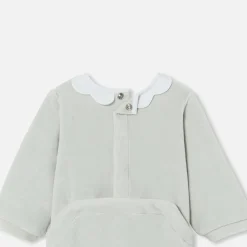 Pyjama|Pyjama-Jacadi Pyjama bébé fille en velours - GRIS GIVRE