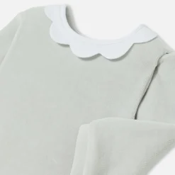 Pyjama|Pyjama-Jacadi Pyjama bébé fille en velours - GRIS GIVRE