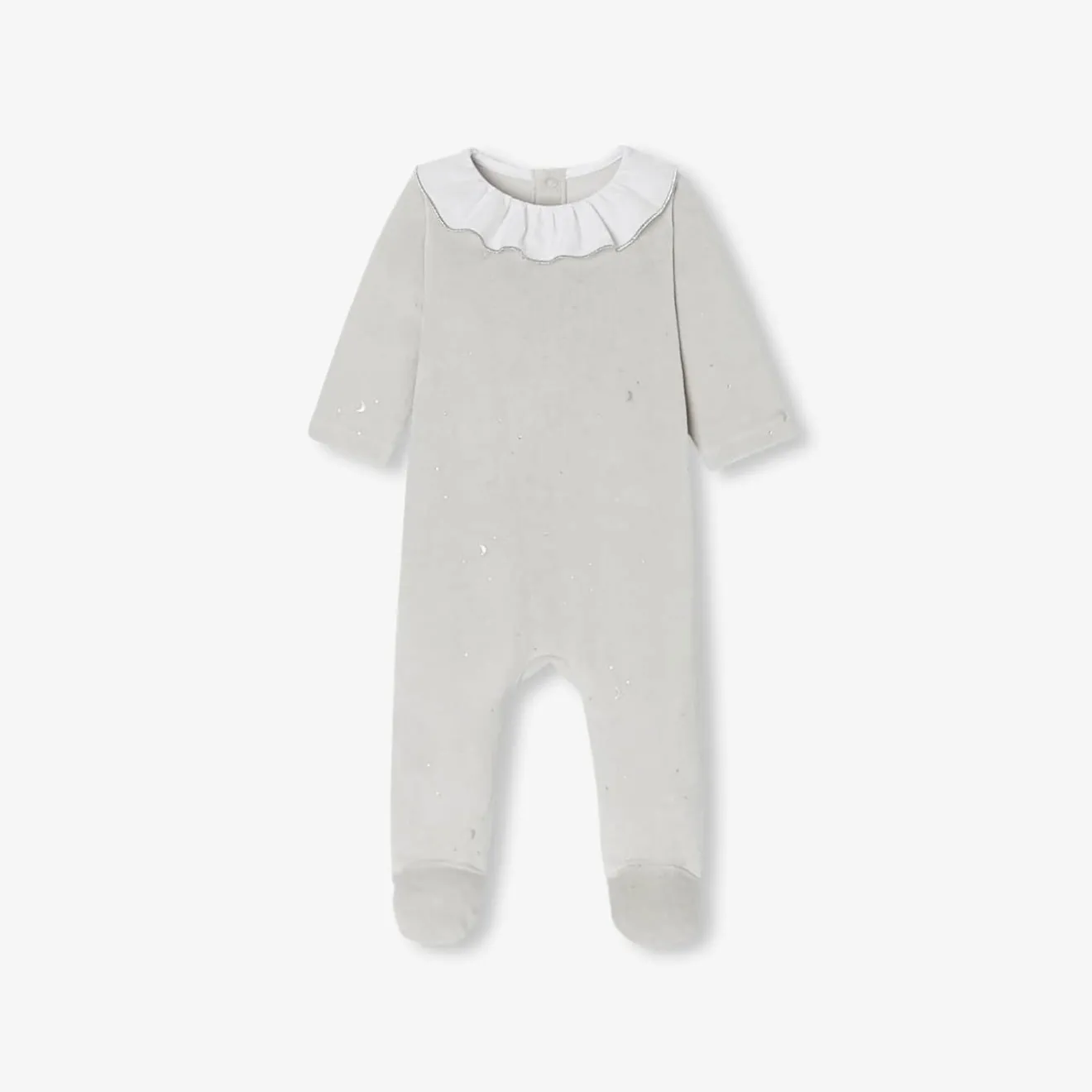 Pyjama|Pyjama-Jacadi Pyjama bébé fille en velours - lore GRIS/MULTICO