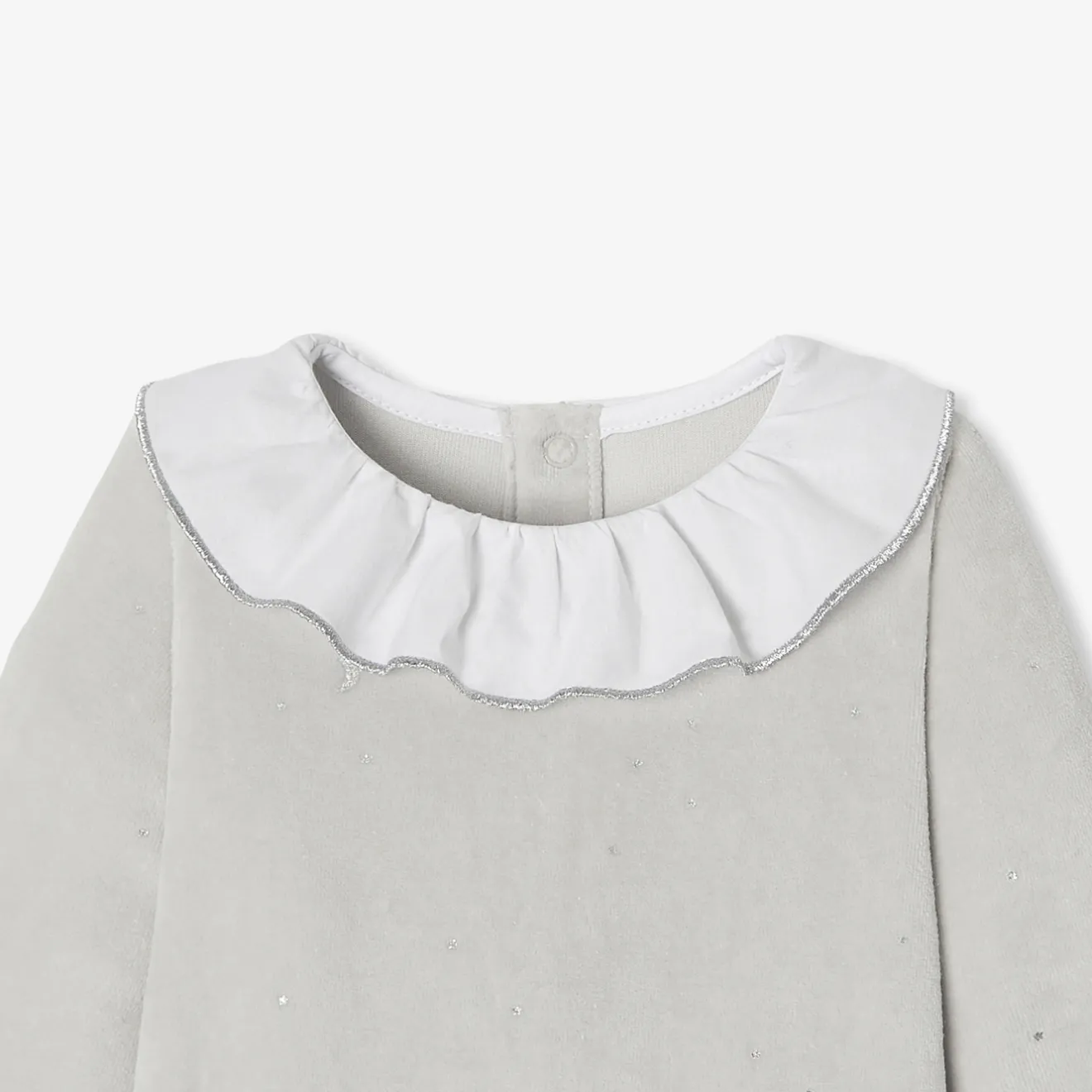 Pyjama|Pyjama-Jacadi Pyjama bébé fille en velours - lore GRIS/MULTICO