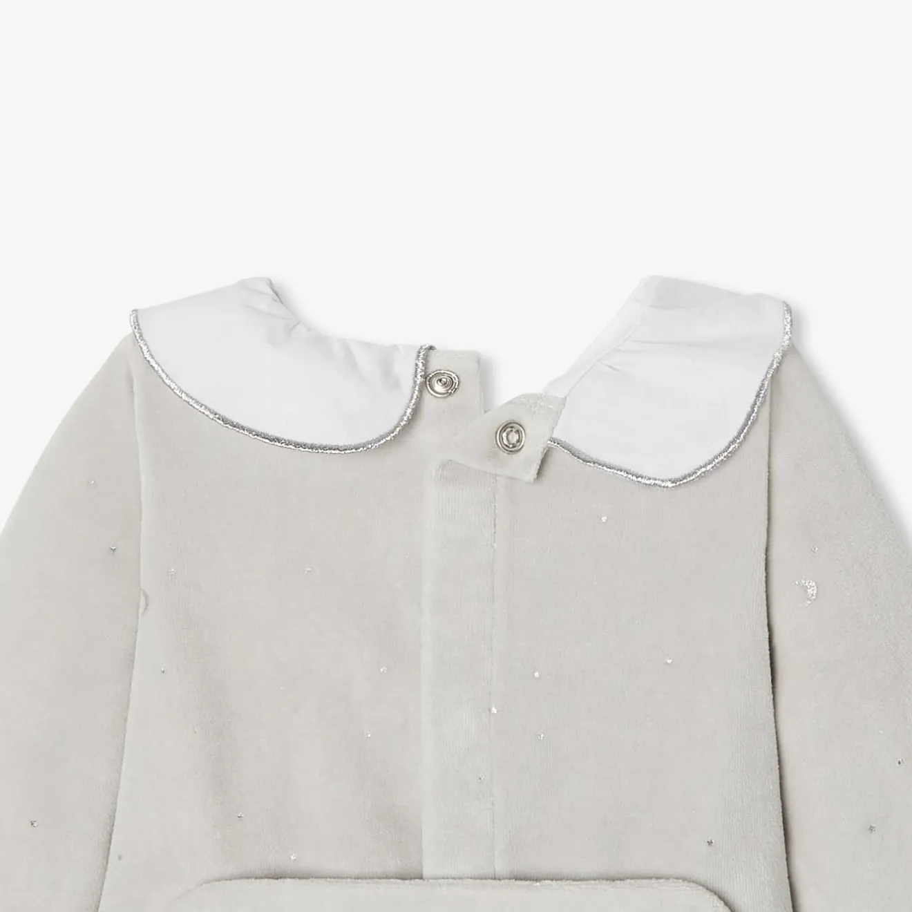 Pyjama|Pyjama-Jacadi Pyjama bébé fille en velours - lore GRIS/MULTICO