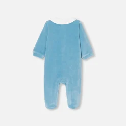 Pyjama|Pyjama-Jacadi Pyjama bébé garçon en velours - BLEU DEAU