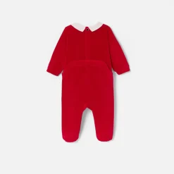 Pyjama|Pyjama-Jacadi Pyjama de Noël bébé garçon en velours - ROUGE PAVOT