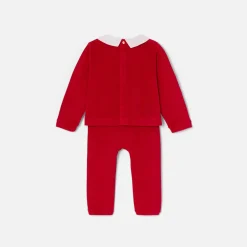 Pyjama|Pyjama-Jacadi Pyjama de Noël bébé garçon en velours - ROUGE PAVOT